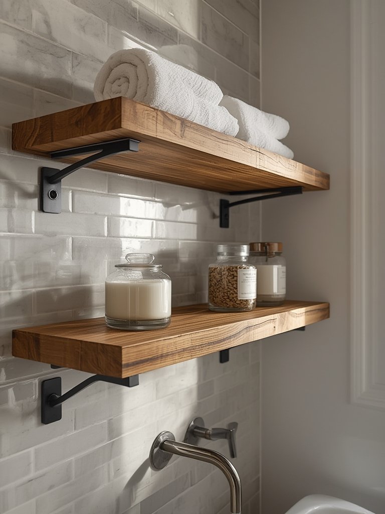 floating shelves in action