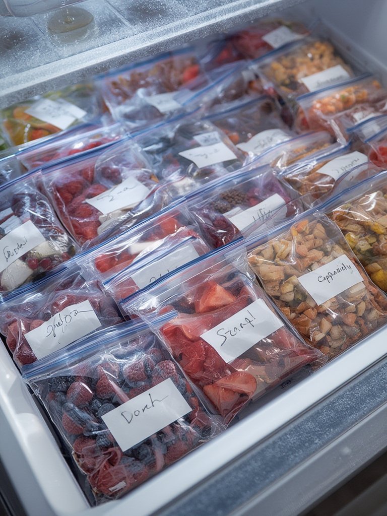 freezer bags in action